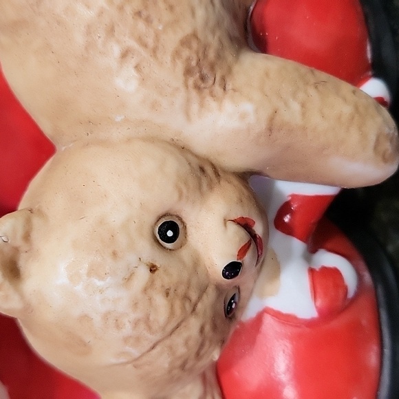 House of Lloyd Teddy Bear Santa Boots Figure Vtg 1988 Christmas Planter Candy - Picture 3 of 6
